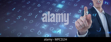 Composite image of businessman presenting Stock Photo