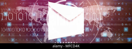 Composite image of graphic of envelope on white background Stock Photo