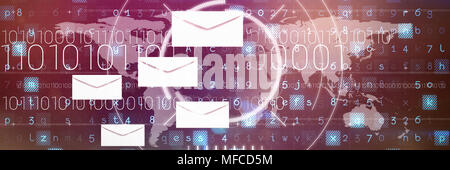 Composite image of graphic of envelopes on white background Stock Photo
