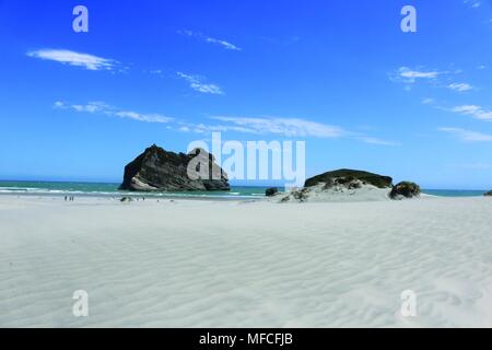 Wharariki Beach, Top of the South Island, New Zealand Stock Photo