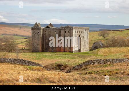 Hermitage Castle, Newcastleton, Roxburghshire, Scottish Borders, Scotland, located in the debatable lands between England and Scotland. Stock Photo