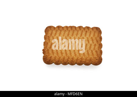 One square biscuits. Isolated on white background. Stock Photo