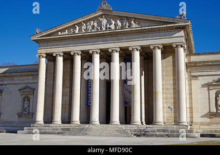 The Glyptothek, a museum in central Munich, Germany, for the Royal collection of classical antiques, architect Leo von Klenze, Greek Revival style. Stock Photo