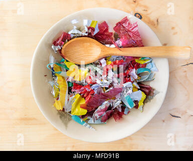 Meal Made of Single Use Plastics from a Supermarket Stock Photo