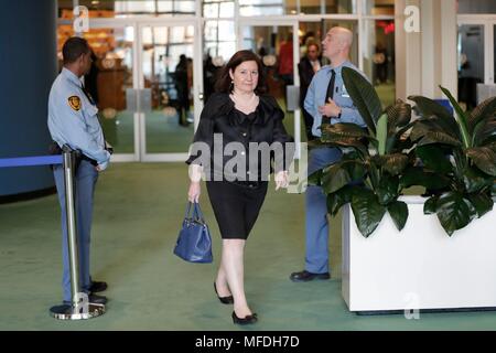 United Nations, New York, USA, April 24, 2018 - Maria Luiza Viotti, Chef de Cabinet to UN Secretary General Antonio Guterres During the Peace Building and Sustaining Peace Meetings today at the UN Headquarters in New York City. Photo: Luiz Rampelotto/EuropaNewswire | usage worldwide Stock Photo