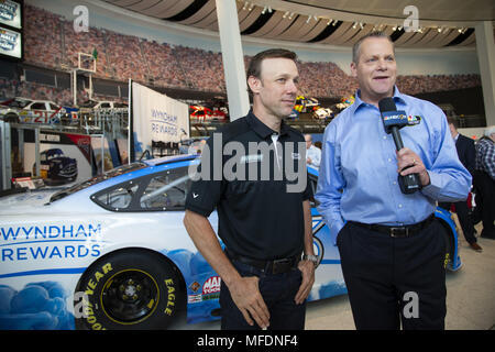 Concord, NC, USA. 22nd Apr, 2018. CONCORD, N.C. (April 25, 2018) Ã¢â‚¬' Who said you canÃ¢â‚¬â„¢t go home? NASCAR champion Matt Kenseth will return to the organization where he began his storied NASCAR career, piloting Roush FenwayÃ¢â‚¬â„¢s flagship No. 6 Ford Fusion for a part of the 2018 season. Kenseth will also have a new home away from home, with the team announcing a multi-year partnership with Wyndham RewardsÃ‚Â®, the award-winning loyalty program of Wyndham Hotel Group, as a new primary on the No. 6. Credit: Stephen A. Arce/ASP/ZUMA Wire/Alamy Live News Stock Photo