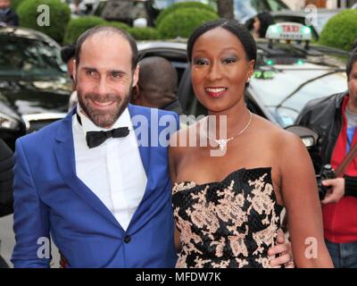 Paris, France. 25th April 2018. Celebrities are seen arriving at the Global Gift Gala in Paris Credit: Dimitri MOONEESAWMY/Alamy Live News Stock Photo