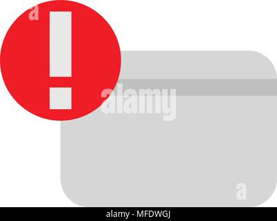 Credit card warning darker flat icons, vector icon isolated on white background Stock Vector