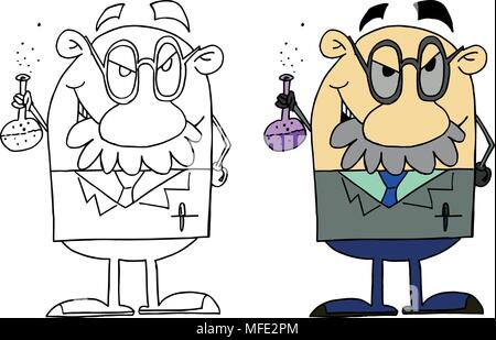 Strange science professor - Vector Stock Vector
