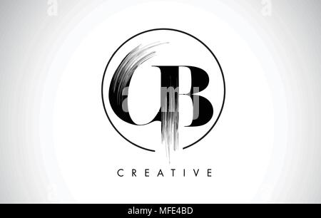 CB Letter Design with Brush Stroke and Modern 3D Look Vector ...