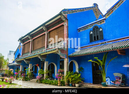 Cheong Fatt Tze Mansion, Blue Villa, Leith Street in George Town, Penang, Malaysia Stock Photo