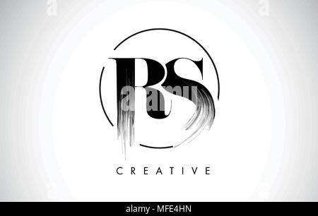 RS Letter Design with Brush Stroke and Modern 3D Look Vector ...