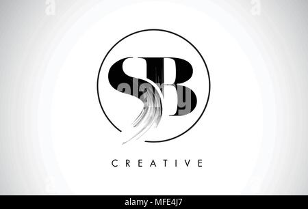 SB Letter Design with Brush Stroke and Modern 3D Look Vector ...