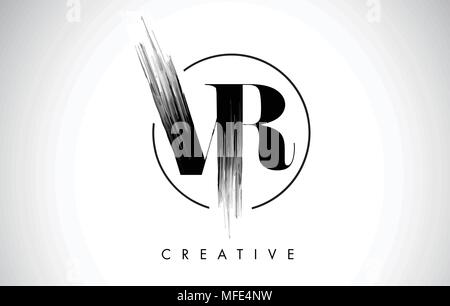 VR Letter Design with Brush Stroke and Modern 3D Look Vector ...