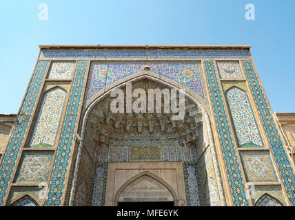 Vakil Mosque entrance next to Vakil Bazaar, Shiraz, Iran Stock Photo