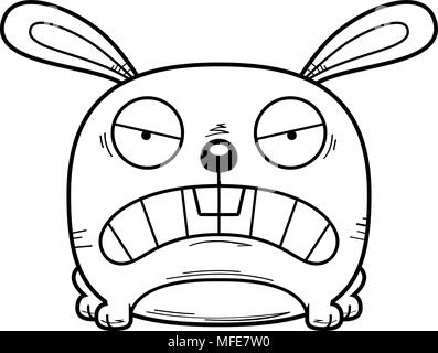 A cartoon illustration of a rabbit looking mad. Stock Vector