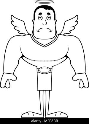 A cartoon angel looking sad. Stock Vector