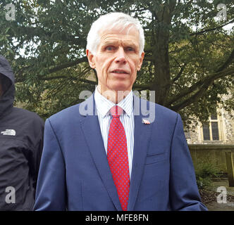 Maritime and Coastguard Agency Chief Executive Sir Alan Massey speaks outside Winchester Crown Court, after yachting boss Douglas Innes, 43, of Southampton, Hampshire, was found not guilty of the manslaughter by gross negligence of Paul Goslin, 56, James Male, 22, Steve Warren, 52, and Andrew Bridge, 22, who died when the Cheeki Rafiki yacht sank in the mid-Atlantic. Stock Photo