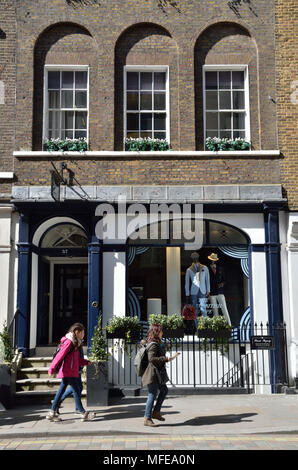 Hackett store in King Street, Covent Garden, London, UK. Stock Photo