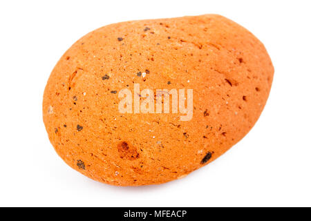 Red clay sea pebble isolated on white background Stock Photo