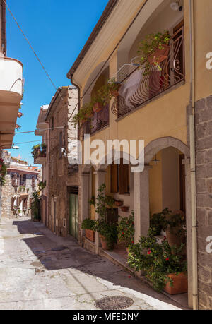 typical small italian street on sardinia Stock Photo