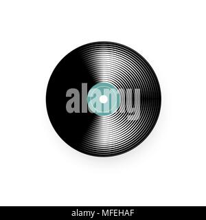 Vinyl music record. old vintage gramophone record. Vector illustration isolated on white Stock Vector