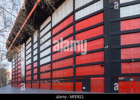 Valencia/Spain - March 16, 2015: The stadium of the local professional soccer club Valencia C.F. in Spain. Stock Photo