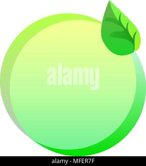 Green eco sticker, bio and organic label on white background Stock Vector