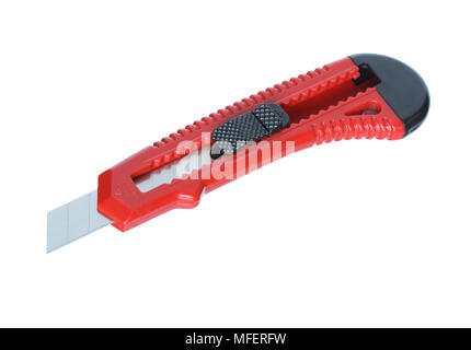 Red Paper Knife Isolated On White Background Stock Photo, Picture