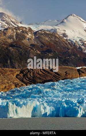 Grey Glacier; Torres del Paine National Park, Chile.  Torres del Paine National Park is a Chilean National Park, and Unesco Biosphere Reserve, of almo Stock Photo