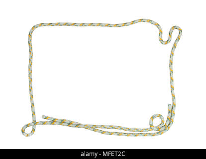 Frame made from rope for your images or text. Isolated on white background with clipping path Stock Photo