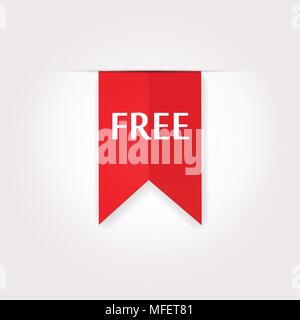 Free Product Red Label Icon, Vector Image Stock Vector