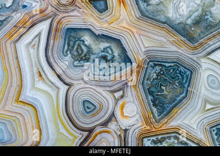 Section of 'crazy lace' agate, from Mexico. Stock Photo