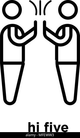 hi five icon isolated on white background, vector illustration Stock Vector
