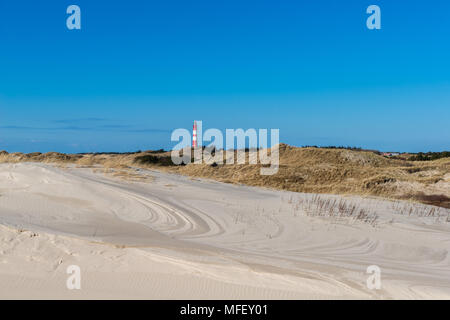 Amrum Lighthouse on the North Sea island of Amrum, North Sea coast, orientation, Wittduen, Amrum, Schleswig-Holstein, Germany, Europe Stock Photo