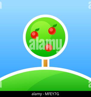 Garden with Apples Stock Vector