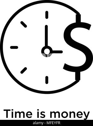 Time is money icon isolated on white background, vector illustration Stock Vector