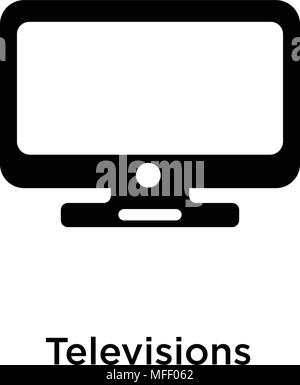 Televisions icon isolated on white background, vector illustration Stock Vector
