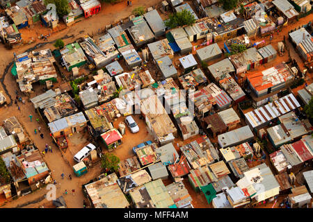 Aerial view of an informal settlement, Johannesburg, South Africa Stock Photo