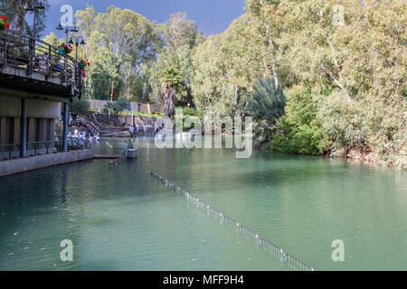 Shores of Jordan River at Baptismal Site, Israel Stock Photo