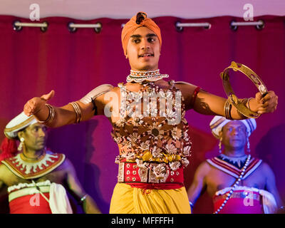 Horizontal portrait of a Kandyan Dancer in Kandy, Sri Lanka. Stock Photo