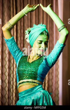 Vertical portrait of a Kandyan Dancer in Kandy, Sri Lanka. Stock Photo