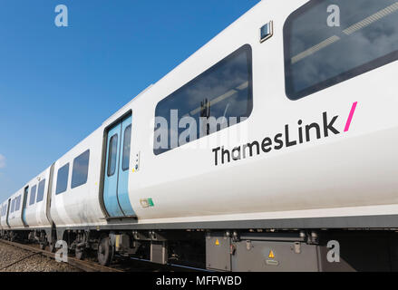 Siemens Class 700 Thameslink electric train, a new hi-tech British train serving the Thameslink network in the South of England, UK. GTR. Govia. Stock Photo