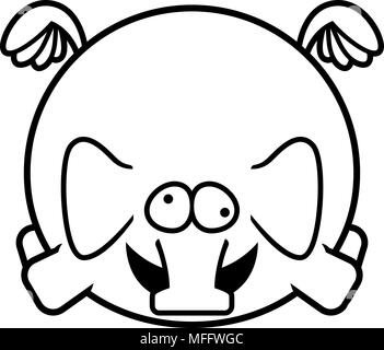 A cartoon illustration of an elephant looking crazy. Stock Vector