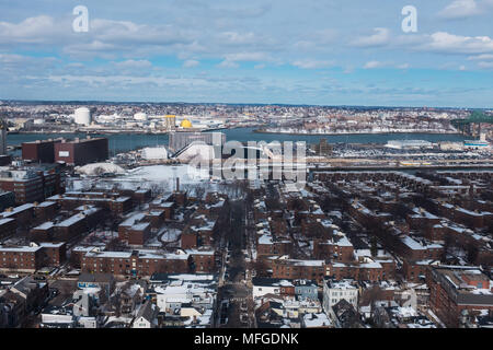 View of Boston, Massachusetts, USA, from the Bunker Hill Monument Stock Photo