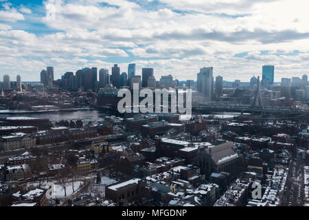View of Boston, Massachusetts, USA, from the Bunker Hill Monument Stock Photo