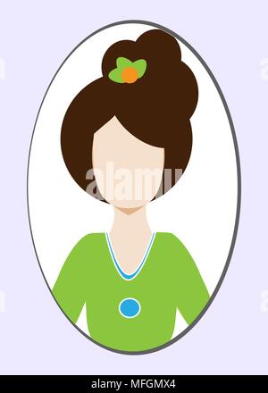 Female avatar or pictogram for social networks. Modern flat colorful style. Vector illustration Stock Vector