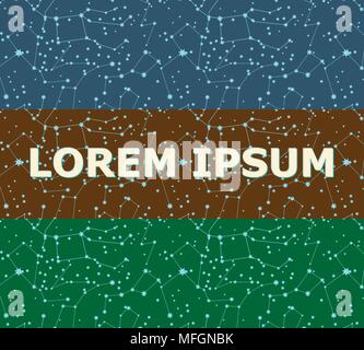 Set of banners with star and constellations on a dark background with place for your text. Vector illustration Stock Vector