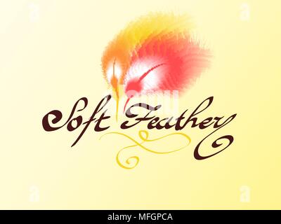 Light beautiful feathers on a pleasant light background. Vector illustration Stock Vector