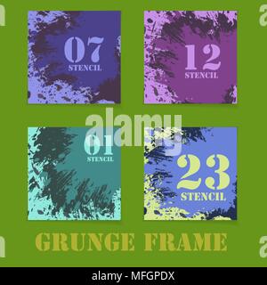 Four flyers in grunge style for business or entertainment cube. Vector illustration Stock Vector